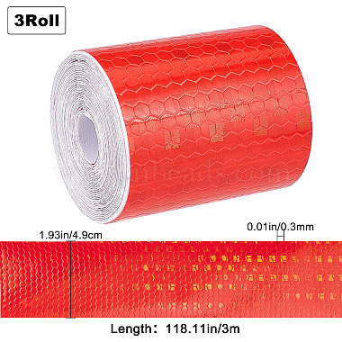 3 Rolls Safety Mark Reflective Tape Crystal Color Lattice Reflective Film(DIY-GF0005-71C)-2