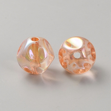 Plating Acrylic Beads(OACR-WH20006-01G)-2