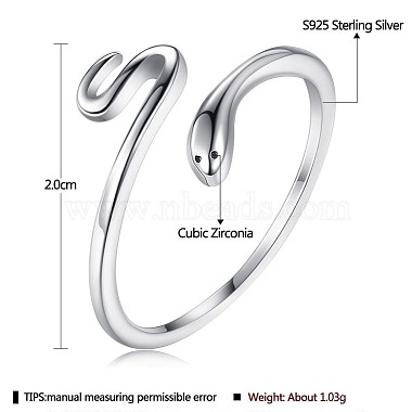 кольца-манжеты из серебра 925 пробы с родиевым покрытием 925(RJEW-BB56107)-5
