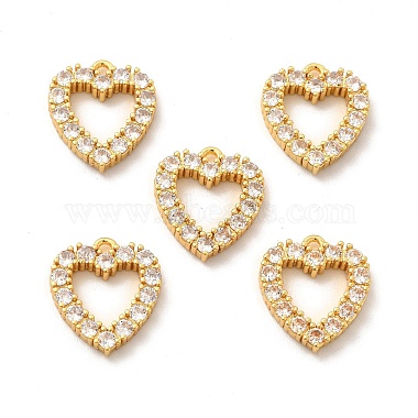 Brass Micro Pave Clear Cubic Zirconia Pendants(KK-M238-02G)-2