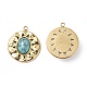 Vacuum Plating 201 Stainless Steel Natural Turquoise Pendants(STAS-C064-VC875)-2