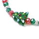 Christmas Tree Glass Beaded Stretch Bracelets(BJEW-JB11187)-3