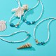 4 pièces 4 styles de perles naturelles et coquillages et ensemble de colliers de perles turquoises synthétiques teints(NJEW-JN04039)-2