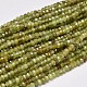 Faceted Rondelle Natural Green Garnet Beads Strands(G-F289-40B)-1