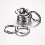 Tarnish Resistant 304 Stainless Steel Keychain Clasps, Split Key Rings, Stainless Steel Color, 20x2.5mm(KEYC-D049-04)