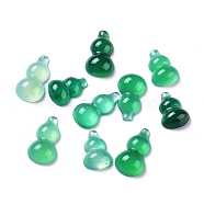 Natural Green Onyx Agate Cabochons, Gourd/Calabash, Dyed & Heated, 14~19x10~10.5x4.5~5mm(G-Z012-03)