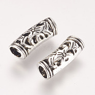 Tibetan Style Alloy Tube Beads, Hollow, Antique Silver, 19x6mm, Hole: 4mm(PALLOY-F133-17AS)