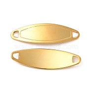 201 Stainless Steel Connector Charms, Curved Horse Eye Links, Real 24K Gold Plated, 30x9x0.8mm, Hole: 2x2.5mm(STAS-P320-07G)