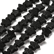 Natural Lava Rock Beads Strands, Star, 14.5x14.5x5mm, Hole: 0.7mm, about 28pcs/strand, 13.19''(33.5cm)(G-G175-I15-01)