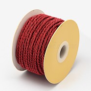 Nylon Threads, Milan Cords/Twisted Cords, Dark Red, 3mm, about 21.87 yards(20m)/roll(NWIR-N003-3mm-14H)
