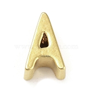 304 Stainless Steel Pendants, Real 24K Gold Plated, Letter A, 8x5x4mm, Hole: 1.6mm(STAS-S137-01G-A)