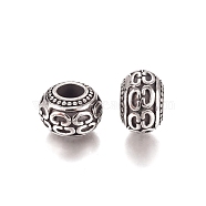 304 Stainless Steel European Beads, Large Hole Beads, Rondelle, Antique Silver, 13x9mm, Hole: 5.5mm(STAS-D175-16AS)