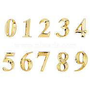 Plastic & PVC Number Sign Labels, Gold, 8: 50.5x31.5x8mm, 10pcs/set(KY-GF0001-05C)