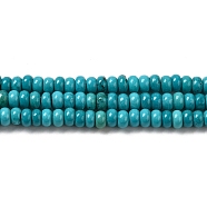 Natural Howlite Beads Strands, Dyed, Rondelle, Turquoise, 4.2~4.8x2.5~2.8mm, Hole: 0.6mm, about 146pcs/strand, 15.94''(40.5cm)(G-B049-C01-09A)