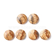 Natural Picture Jasper Cabochons, Flat Round with Pattern, 15x4mm, about 2pcs/pair(G-D478-05D-01)