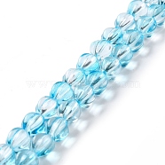 Transparent Glass Beads Strands, Lantern, Deep Sky Blue, 8.5x7.5x8mm, Hole: 1.2mm, about 45~46pcs/strand, 14.37 inch(36.5cm)(GLAA-F114-02A-04)