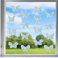 Waterproof PVC Colored Laser Stained Window Film Static Stickers, Electrostatic Window Stickers, Rectangle, Butterfly Pattern, 350x840mm, 16pcs/set(DIY-WH0314-085)