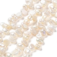 Natural Keshi Pearl Beads Strands, Cultured Freshwater Pearl, Grade 3A, Two Sides Polished, Baroque Pearls, PeachPuff, 6~8x4~5x3~4.5mm, Hole: 0.2mm, about 71pcs/strand, 13.58 inch(34.5cm)(PEAR-J007-63)