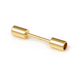 Brass Screw Clasps, For Leather Cord Bracelets Making, Long-Lasting Plated, Column, Golden, 23.5x4mm(KK-G395-01G)