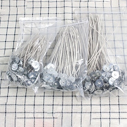 Cotton Candlewick, with Metal Sustainer Tabs, for DIY Candle Making, Bisque, 15cm, 100pcs/set(PW-WG73751-02)