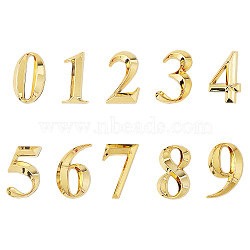 Plastic & PVC Number Sign Labels, Gold, 8: 50.5x31.5x8mm, 10pcs/set(KY-GF0001-05C)