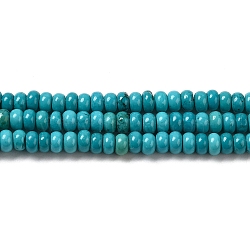 Natural Howlite Beads Strands, Dyed, Rondelle, Turquoise, 4.2~4.8x2.5~2.8mm, Hole: 0.6mm, about 146pcs/strand, 15.94''(40.5cm)(G-B049-C01-09A)