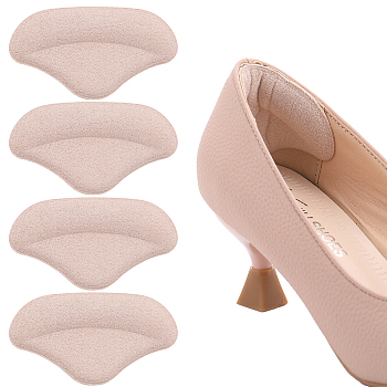 Cotton Anti-Wear Heel Grips, Self Adhesive Heel Pads, Bisque, 49x88x6mm