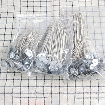 Cotton Candlewick, with Metal Sustainer Tabs, for DIY Candle Making, Bisque, 15cm, 100pcs/set