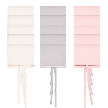 15Pcs 3 Colors Square Fiber Cloth Jewelry Pouches, Jewelry Gift Envelope Bags, for Ring Necklace Earring Bracelet, Mixed Color, 8x8cm, 5pcs/color