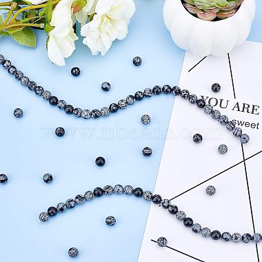 Natural Snowflake Obsidian Beads Strands(G-OC0001-49)-5