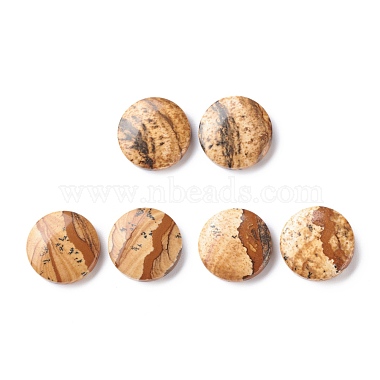 Flat Round Picture Jasper Cabochons