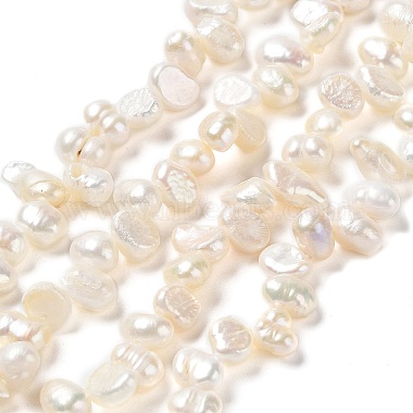 PeachPuff Two Sides Polished Keshi Pearl Beads