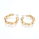 Semicircular Brass Textured Cable Chain Stud Earrings(EJEW-E196-13MG)-2