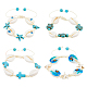 4Pcs 4 Style Natural Shell with Evil Eye Braided Bead Bracelets Set(BJEW-FI0001-74)-1