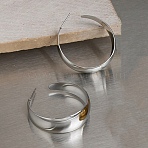 304 Stainless Steel Stud Earrings, Half Hoop Earrings, Stainless Steel Color, 24x11.5mm(EJEW-D366-01P)