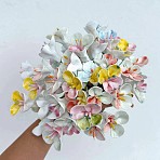 Hand-Painted Ceramic Flower Stems with Iron Stem, Decorative Artificial Floral Picks for Vases & Home Decor, Mixed Color, 280~285mm(PR-CBAD4A8-03)