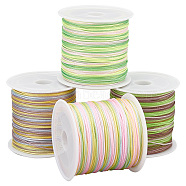 Elite 4 Rolls 4 Colors Segment Dyed Nylon Thread Cord, Rattail Satin Cord, for DIY Jewelry Making, Chinese Knot Making, Mixed Color, 0.8mm, about 54.68 Yards(50m)/Set(NWIR-PH0002-14B)