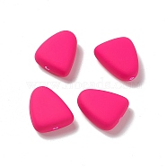Rubberized Style Acrylic Beads, Triangle, Deep Pink, 23x19.5x9.5mm, Hole: 1.6mm, about 153pcs/500g(OACR-H019-41)