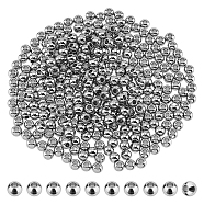 500Pcs 304 Stainless Steel Spacer Beads, Round, Stainless Steel Color, 4x3mm, Hole: 1.5mm(STAS-DC0015-68)