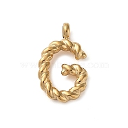 316 Surgical Stainless Steel Pendants & Charms, Golden, Letter G, 14x8.5x2mm, Hole: 2mm(STAS-D031-01G)