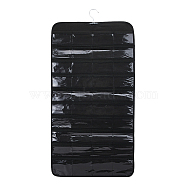 Transparent PVC Double Face Non-Woven Fabrics Jewelry Hanging Display Rolls with Hook, Wall Shelf Wardrobe Storage Bags, Rectangle, Black, 84x42x0.1cm(ODIS-WH0017-095A)