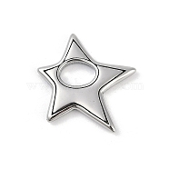 316 Surgical Stainless Steel Pendants, Star Charm, Stainless Steel Color, 19x20x2.5mm, Hole: 4.8x7mm(STAS-G349-17P)