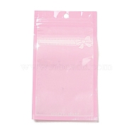 Plastic Packaging Zip Lock Bags, with Clear Window, Top Self Seal Pouches, Rectangle, Pink, 16x9x0.15cm, Unilateral Thickness: 2.5 Mil(0.065mm)(OPP-D003-03C)