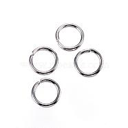 304 Stainless Steel Jump Rings, Open Jump Rings, Stainless Steel Color, 4x0.6mm, 22 Gauge, Inner Diameter: 2.8mm(STAS-D448-095P-4mm)