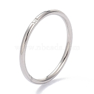 304 Stainless Steel Finger Rings, with Crystal Rhinestone, Stainless Steel Color, US Size 6~9(16.5~18.9mm)(RJEW-J071-09-P)