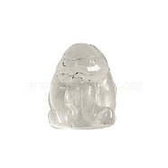 Resin Rabbit Display Decoration, with Natural Quartz Crystal Chips inside Statues for Home Office Decorations, 30x20x30mm(PW-WG27993-07)