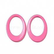 Spray Painted 201 Stainless Steel Linking Rings, Oval, Hot Pink, 18x12x1mm, Inner Diameter: 8.5x13mm(STAS-G304-05D)