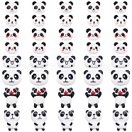 PandaHall Elite 48Pcs 6 Style Opaque Resin Cabochons, Panda, White, 17~35x20.5~30.5x5~16mm, 6pcs/style(CRES-PH0001-02)