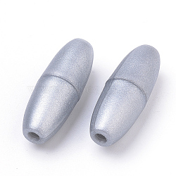 Plastic Breakaway Clasps, For Rubber Silicone Teething Necklaces, Silver, 24x9mm, Hole: 2.5mm(KY-R012-09)