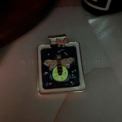 Glow in the Dark Luminous Bottle with Moth Enamel Pin, Alloy Badge for Backpack Clothes, Golden, 40x30mm(LUMI-PW0004-004)